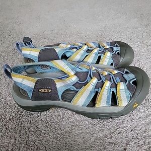 Keen Newport H2 Shoes Womens 9 Blue Yellow Waterproof Hiking Comfort Sandals